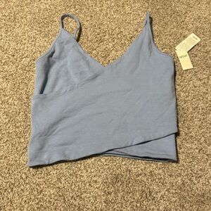 Aerie Women's Blue Wrap Cropped Tank Top